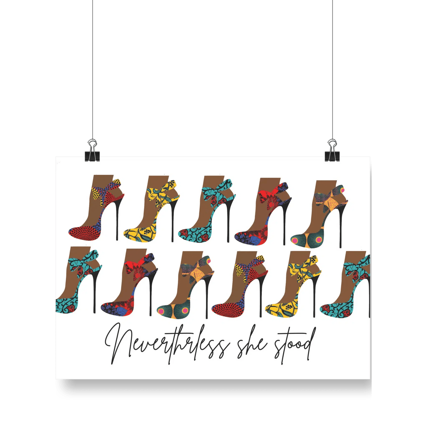 Ankara Shoe art Print 'Nevertheless She Stood' - Home Sweet Soul