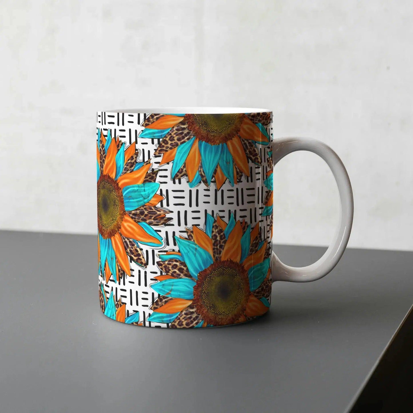Blue Fall Sunflower pattern Mug 11oz - Home Sweet Soul