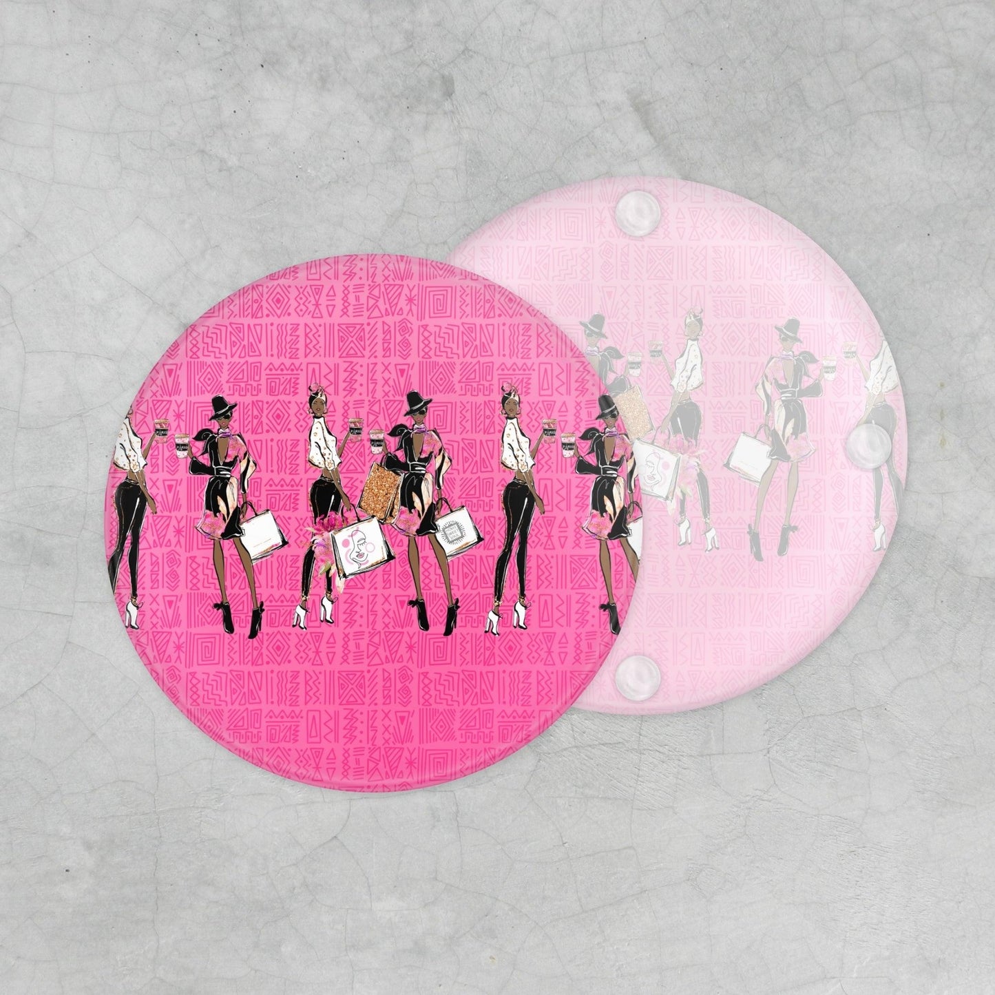 Glass Coaster - Pink 3 - Home Sweet Soul