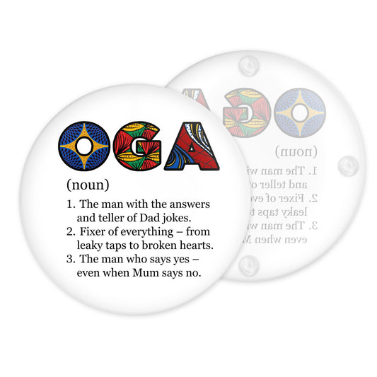 'Oga' Definition Coaster – Afrocentric Glass Gift
