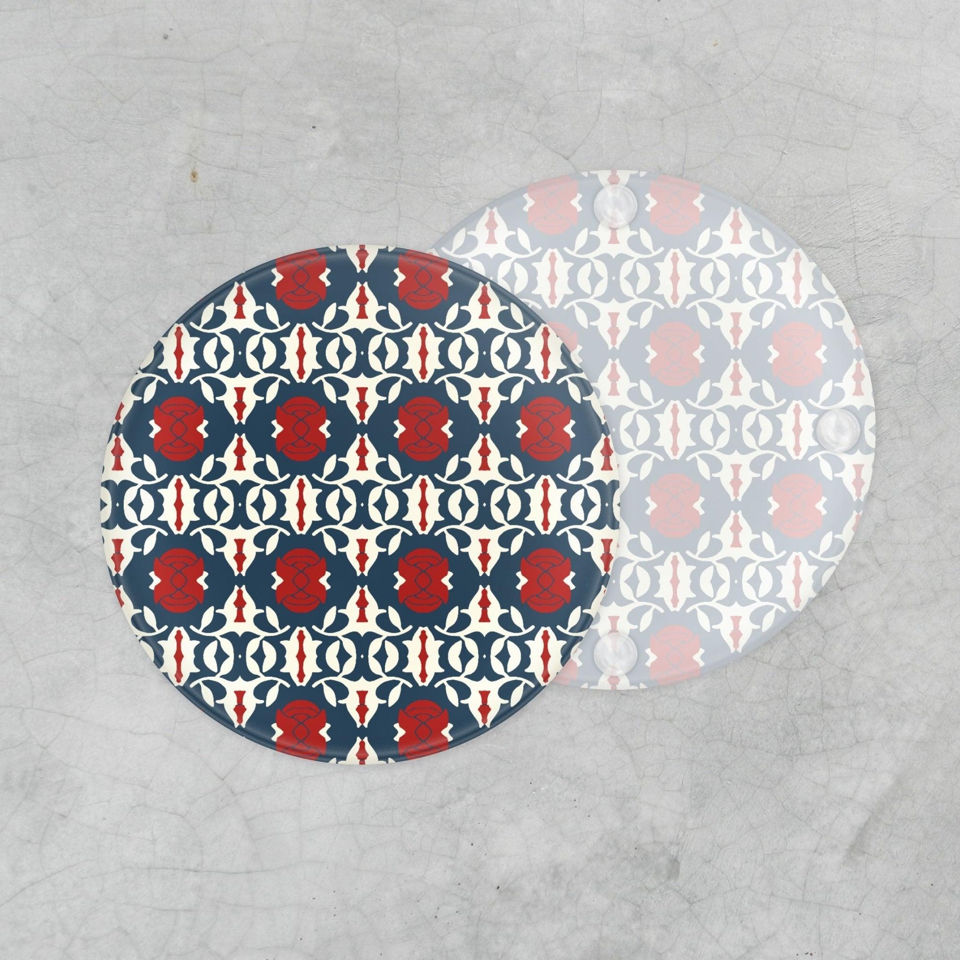 Glass Coaster Burgundy Ethnic 1 - Home Sweet Soul