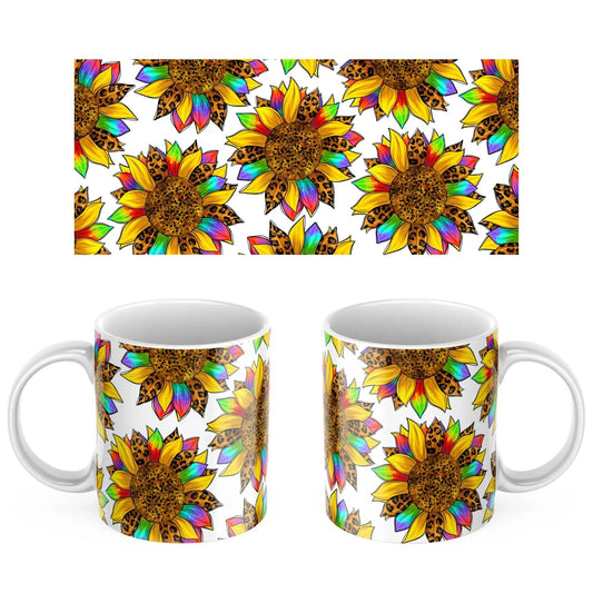 Rainbow Fall Sunflower Pattern Mug 11oz / 10oz - Home Sweet Soul