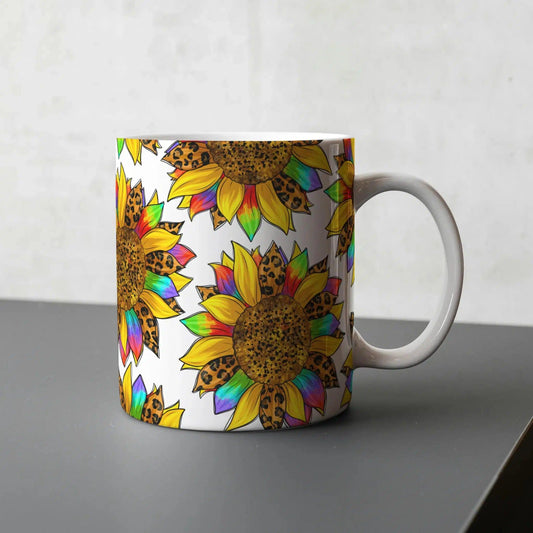 Rainbow Fall Sunflower Pattern Mug 11oz / 10oz - Home Sweet Soul