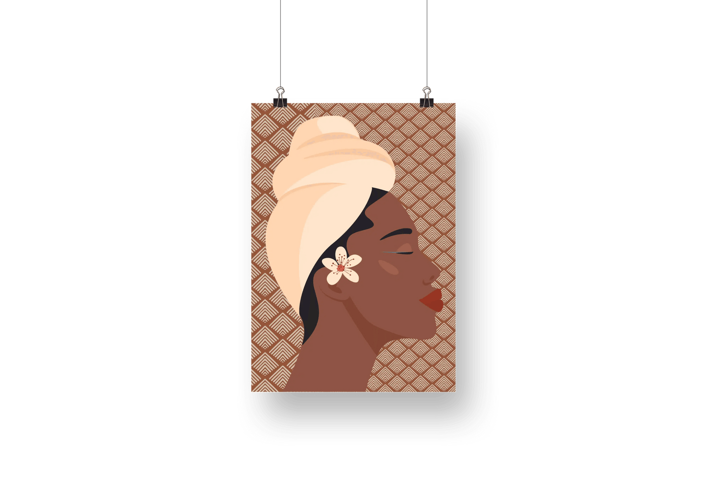 Set of 3 Abstract Afrocentric Diva Prints (Brown) - Home Sweet Soul